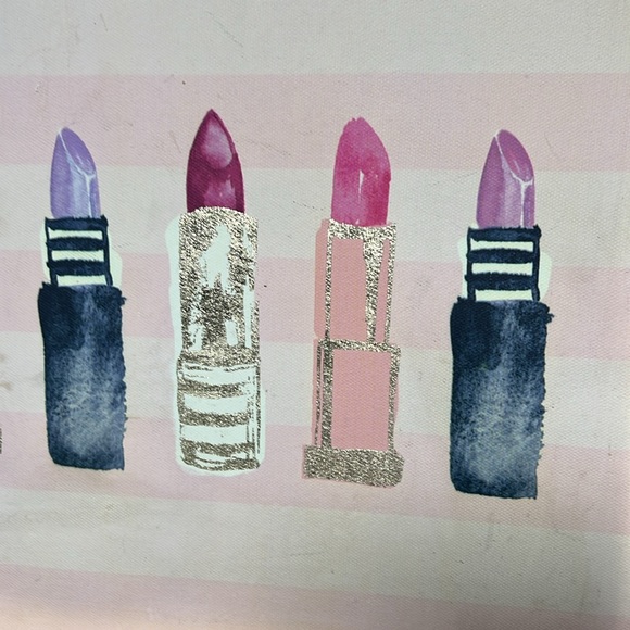 Hand-painted Lipstick Picture Gold Metal Frame NO Glass - Picture 3 of 5